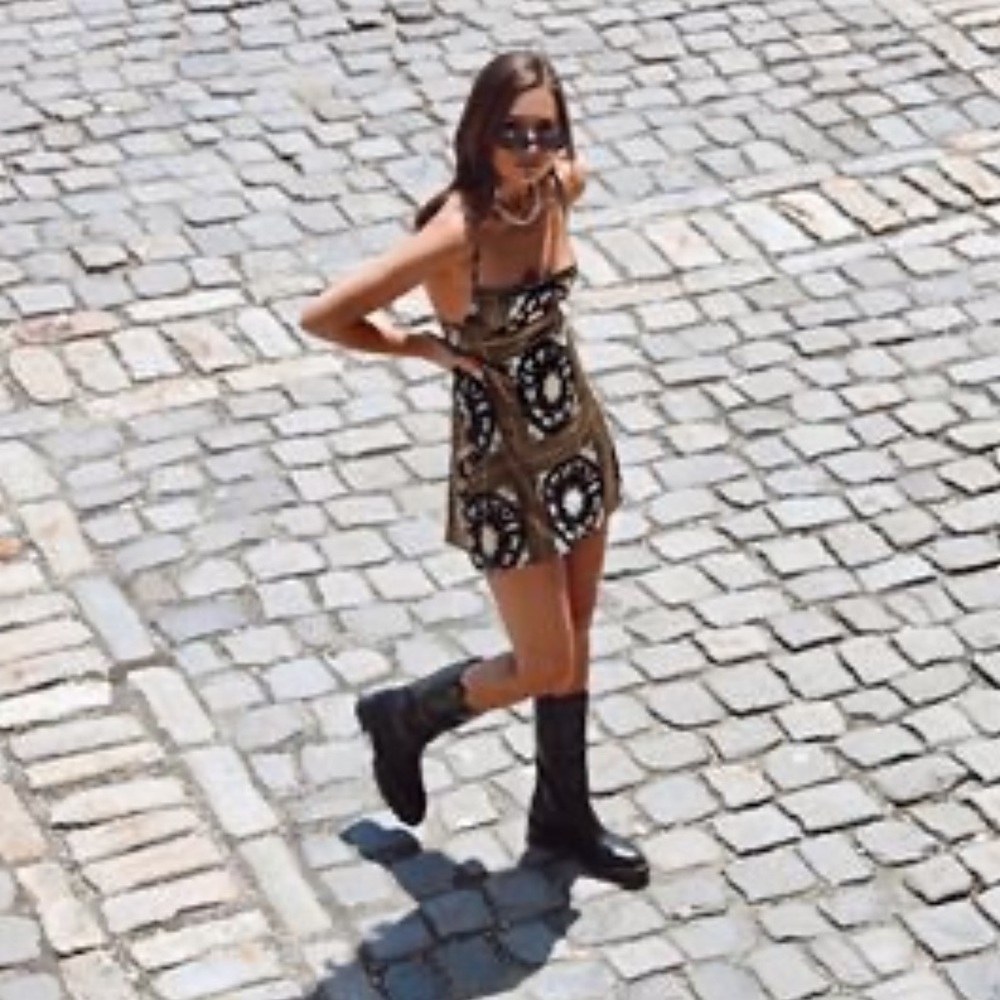 🌞 Danielle Bergstein Printed Mini Slip Dress🌞